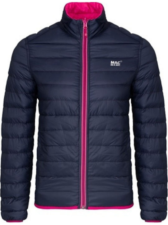 Women's Double Sided Waterproof Puffer Jacket for Winter Fuchsia/Blue