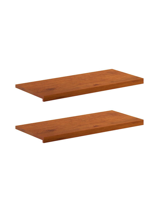 Windows 2 Pcs Brown 100 X 40 X 2 Cm Solid Oak Wood 42050003 Brown