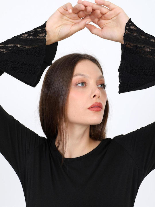 Rochie de vară Mini de Seară cu Dantelă Neagră