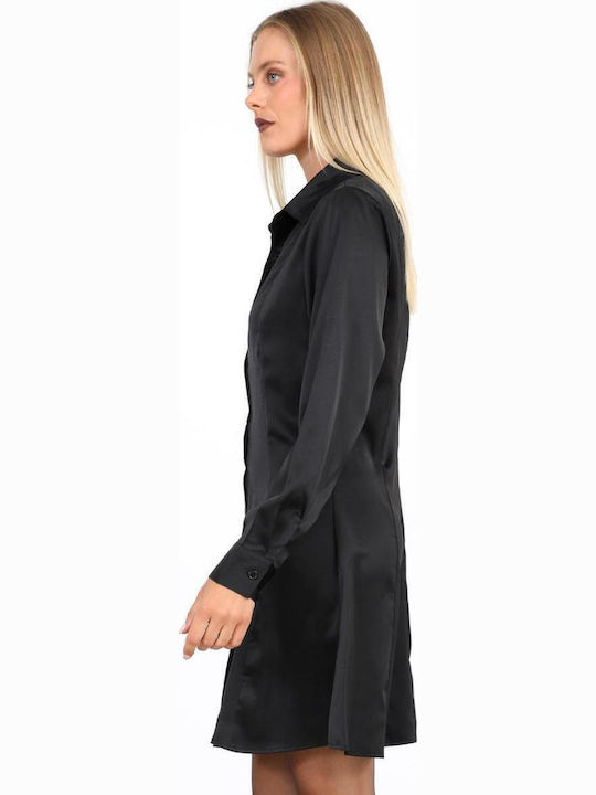 Summer Mini Evening Dress Shirt Dress Black