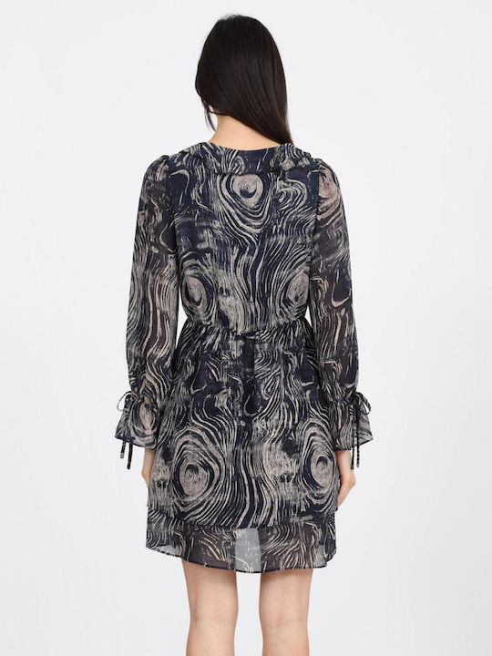 Summer Mini Dress with Ruffles Blue