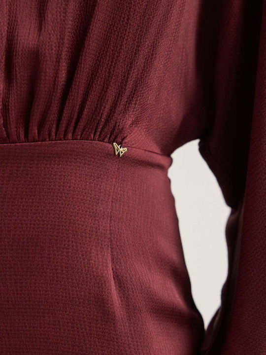 Summer Mini Evening Dress Burgundy