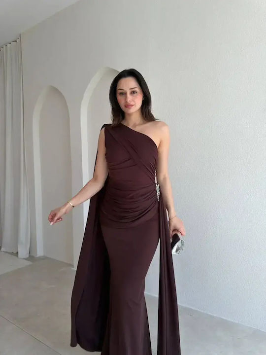 Rochie De Vară Maxi Pentru Nuntă / Botez Cu Tul Maro