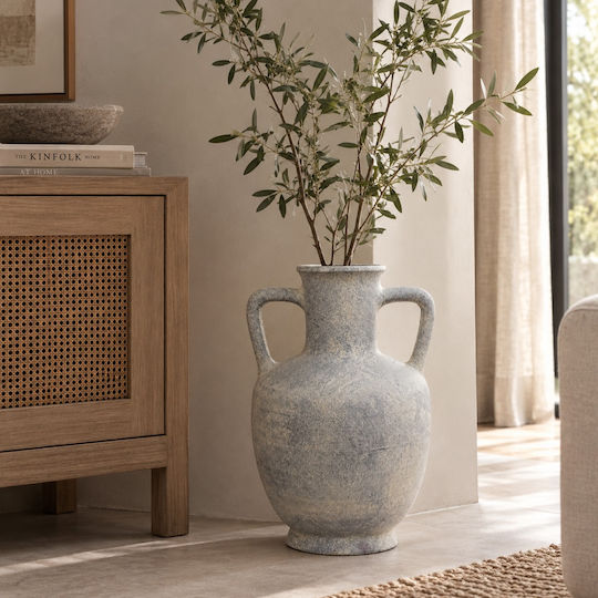 Artekko Decorative Concrete Vase Raw Grey Φ26.5xH42.5cm