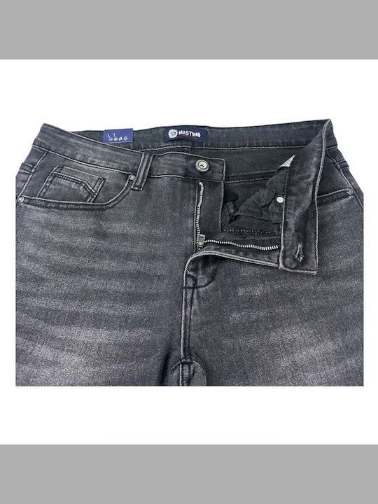 Herren Jeanshose Elastischer Regulär Gerade Passform Grau
