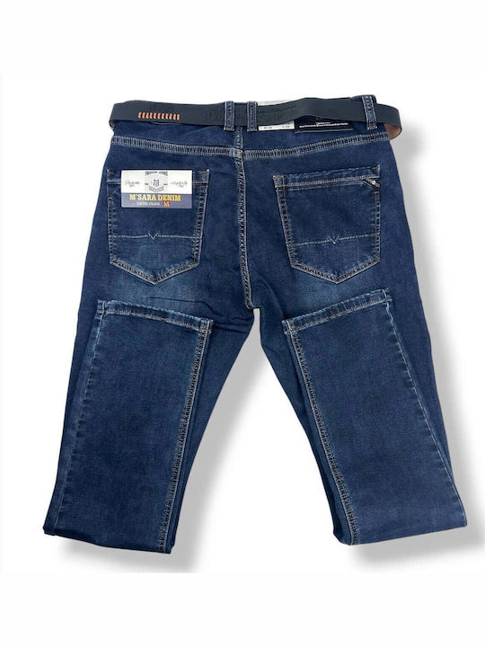 Men's Jeans Pants Regular Straight Fit Blue