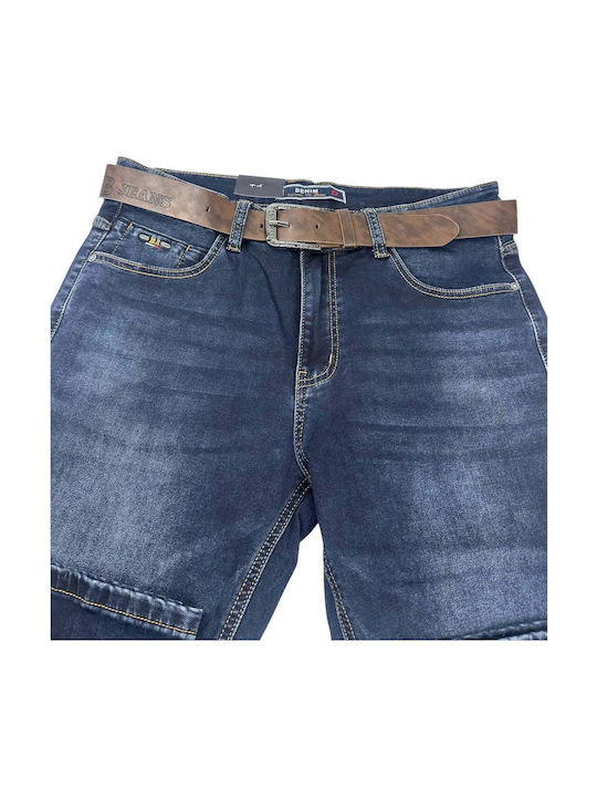 Men's Jeans Pants Regular Straight Fit Blue