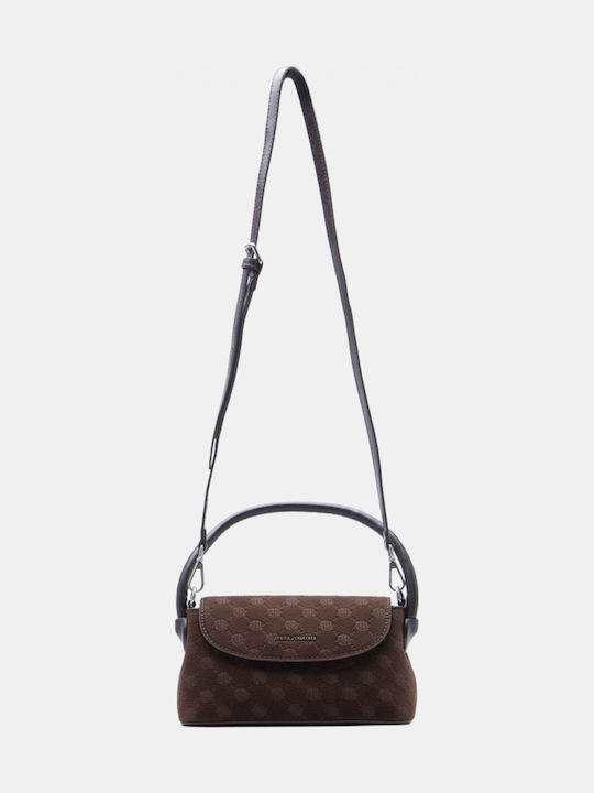 Υφασμάτινη Γυναικεία Τσάντα Χειρός / Χιαστί Καφέ