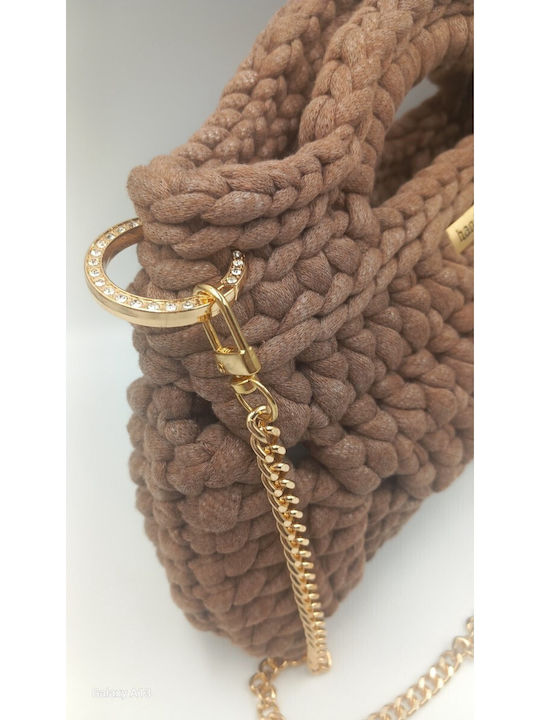 Knitted Women's Shoulder / Crossbody Bag Brown