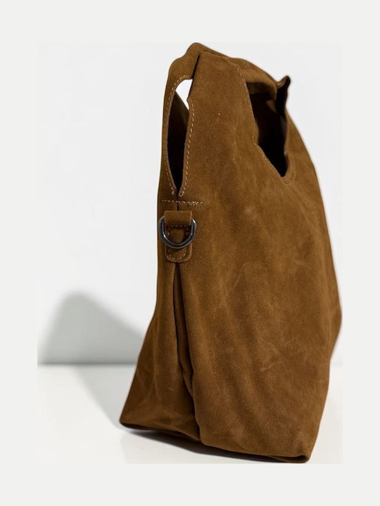 Women's Suede Tabac Brown Handbag
