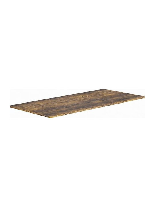 Powerton Rectangular Office Desk Surface Made of Rustic Walnut Chipboard 160x75x1.8cm WPTT160-NR