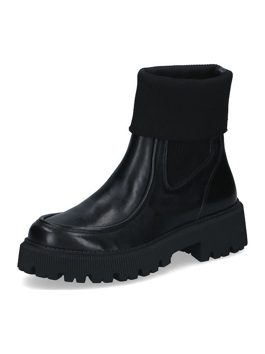 Leather Women's Ankle Boots Black
