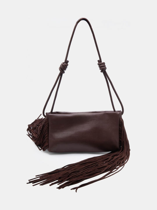 Fabric Women's Shoulder Bag Brown
