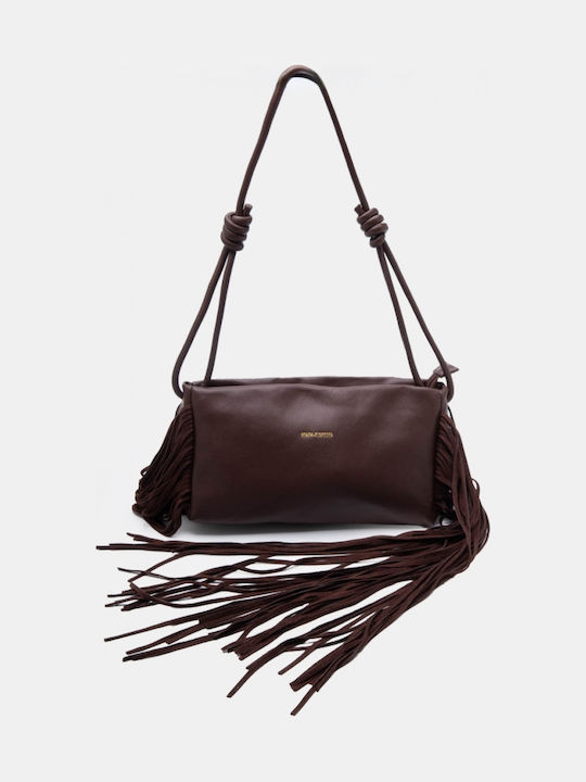 Fabric Women's Shoulder Bag Brown