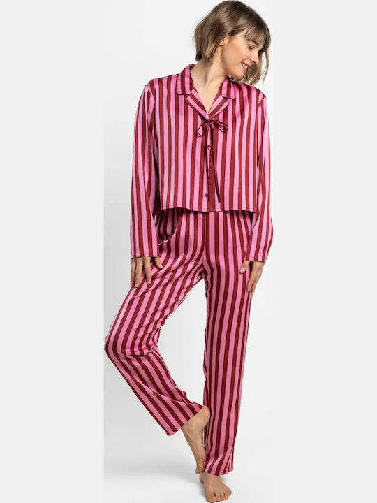 Admas Sommerliches Damen-Pyjama-Set Love Pink Admas Sommerliches Damen-Pyjama-Set Love Pink