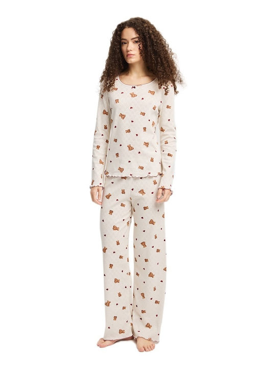 Minerva Winter Women's Pyjama Trousers Ecru