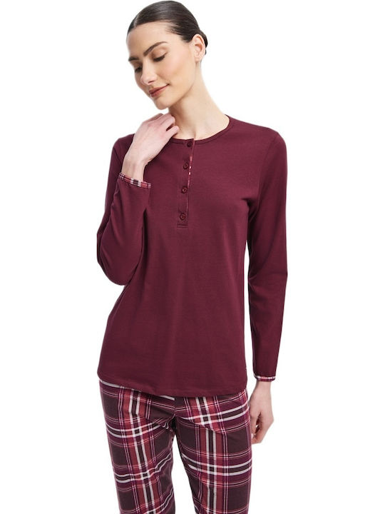 Minerva Winter Women's Pyjamas Set Burgundy