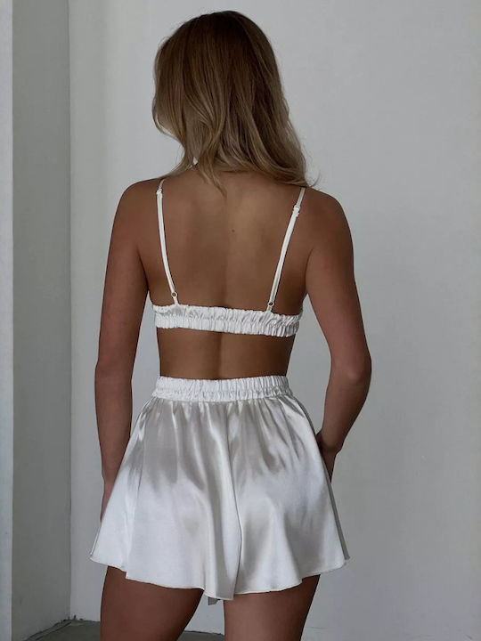 La Lolita Amsterdam Sommer Damen Schlafanzug Set Weiß Ashlyn