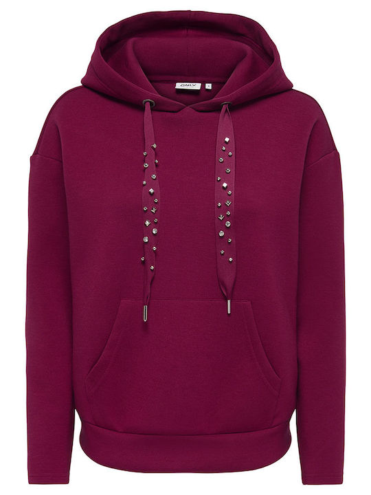 Damen Sweatshirt mit Kapuze Rumba Rot