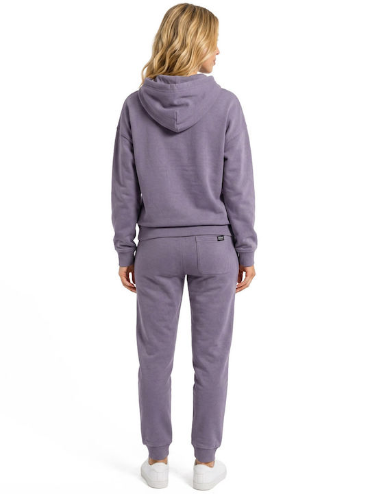 Women's Sweatshirt Hooded Purple