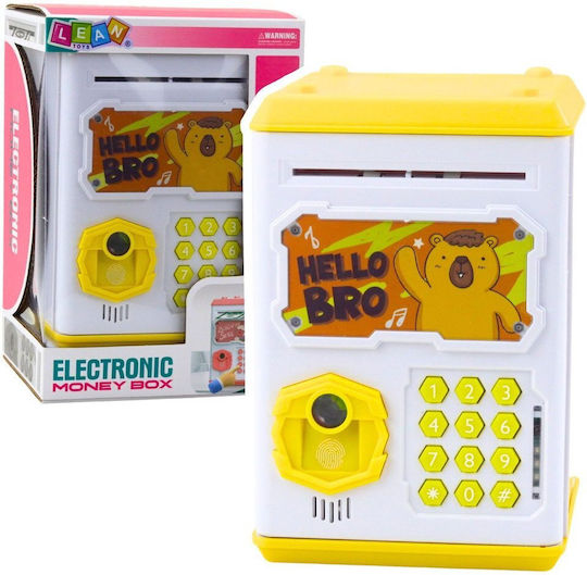 Leantoys Електронна касичка-сейф Atm Pin Детска Капибара Жълта