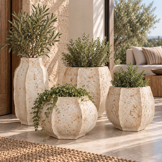 Artekko Κασπώ Τσιμεντένιο Μπεζ 33x33x50εκ.