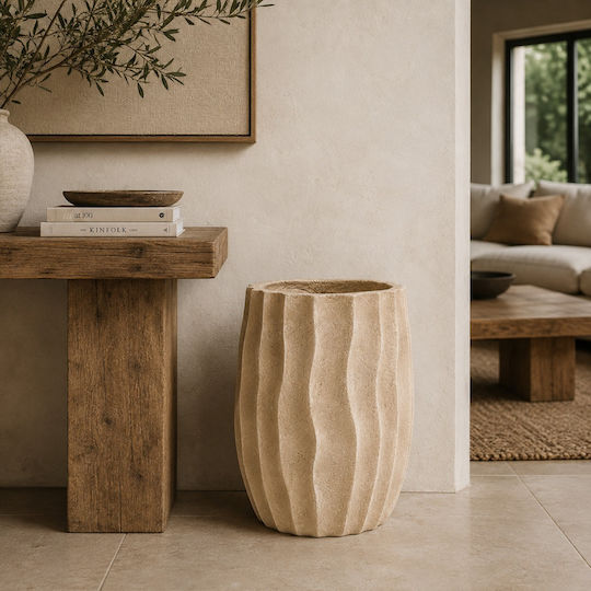 Artekko Concrete Plant Pot Beige 29x29x41.5cm