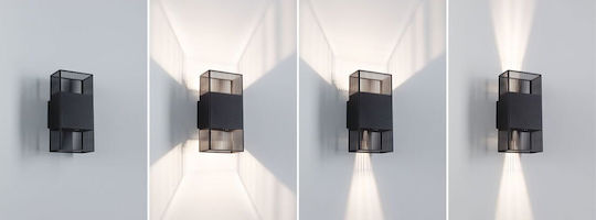 Paulmann Wall-Mounted Outdoor Lighting with Shade LED IP44 3.7W with Warm White Light Double Beam 25x12x10.4cm