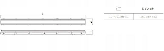 Gtv Outdoor Lighting Batten with Built-in LED