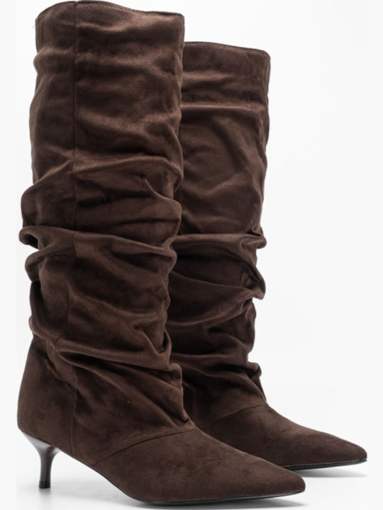 Wildleder Damenstiefel Braune Über dem Knie