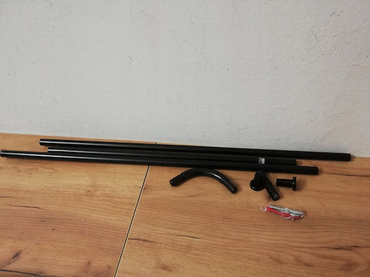 Wenko Wenko Duschvorhangstangen Ecke aus Aluminium Schwarze Länge 20mm 80cm
