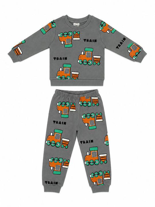 Trax Παιδική Πιτζάμα Χειμωνιάτικη Grey