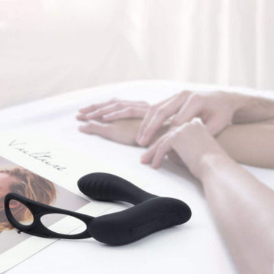 Silicone Prostate Vibrator Penis Ring Black
