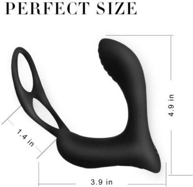 Silicone Prostate Vibrator Penis Ring Black