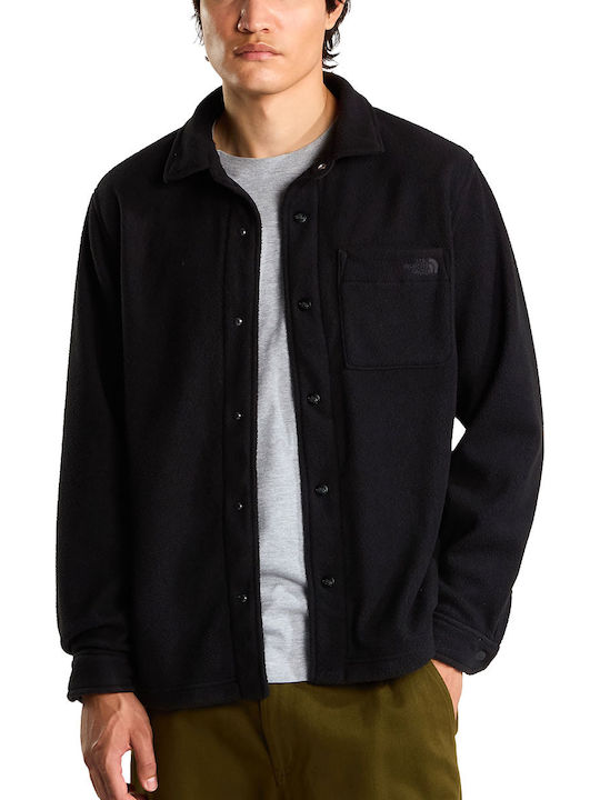 Herren Fleecejacke mit Buttons Schwarze