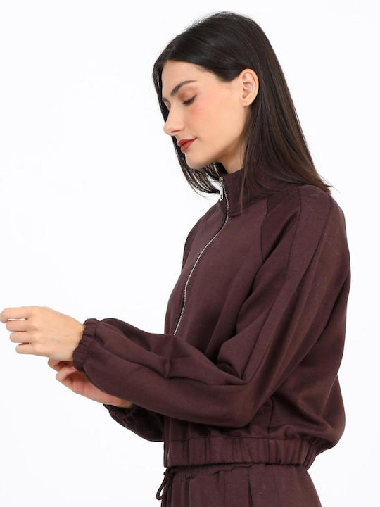 Damen Strickjacke mit Reissverschluss Braune