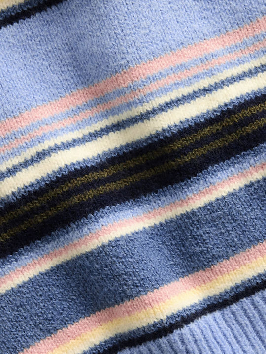 Kids Cardigan Cotton Hooded Blue Pink Stripe
