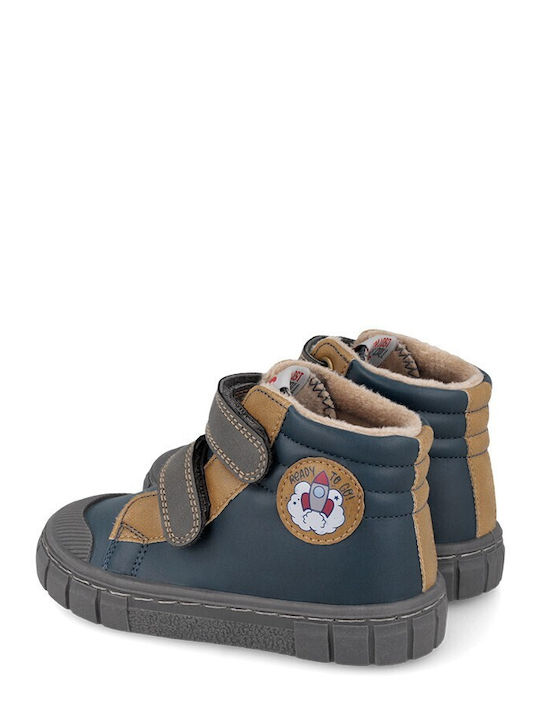 Anatomic Kids Barefoot Ankle Boots with Hook & Loop Closure Blue