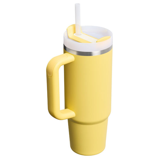 Stanley Quencher H2.O Flowstate Чаша с дръжка Термос Неръждаема стомана Без BPA 890 мл Daffodil с Сламка и Дръжка