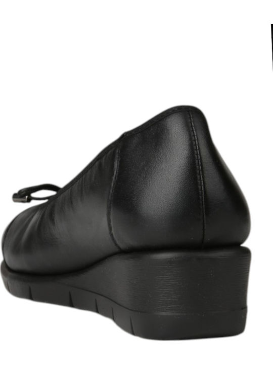 Leder Damen Ballerinas Schwarze