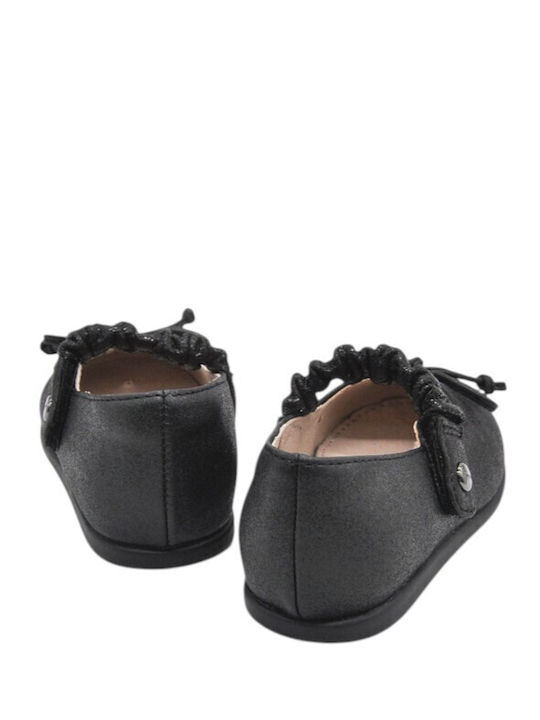 Kids Pumps & Ballerinas with Hoop & Loop Closure Leather Black Barette