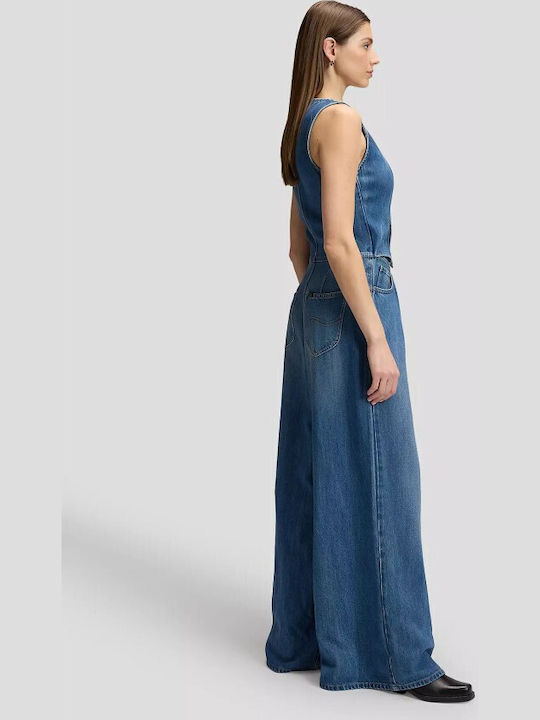 Damen Denim Jumpsuit Blau