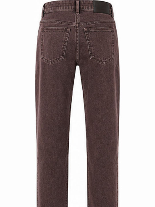 Damen Jeans Hosen Burgundisch