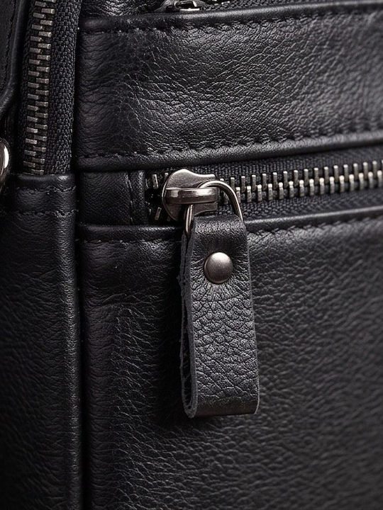 Herren Ledertasche Schulter / Crossbody Schwarz