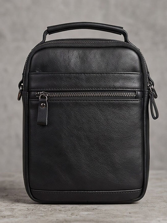 Herren Ledertasche Schulter / Crossbody Schwarz