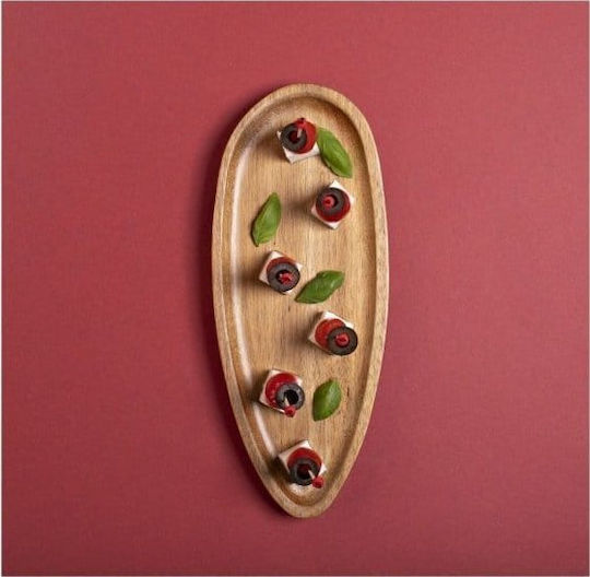 Verlo Decorative Rectangular Wooden Brown Platter 12.5x30cm