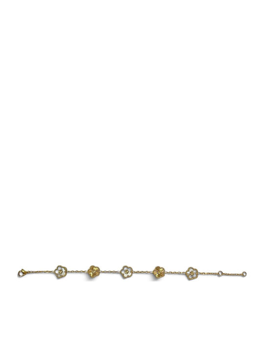 Style Damentrailing Armband Kette mit Blumenmuster aus vergoldetem Edelstahl
