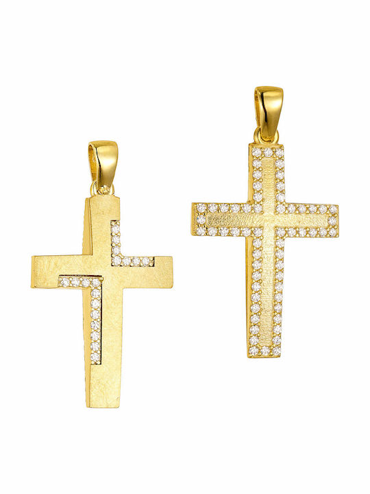 Papoulidis Jewellery Златен Кръст 14 Карата Двулицев