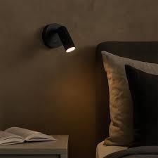 Modern Wall Lamp with Integrated LED with USB Port Black