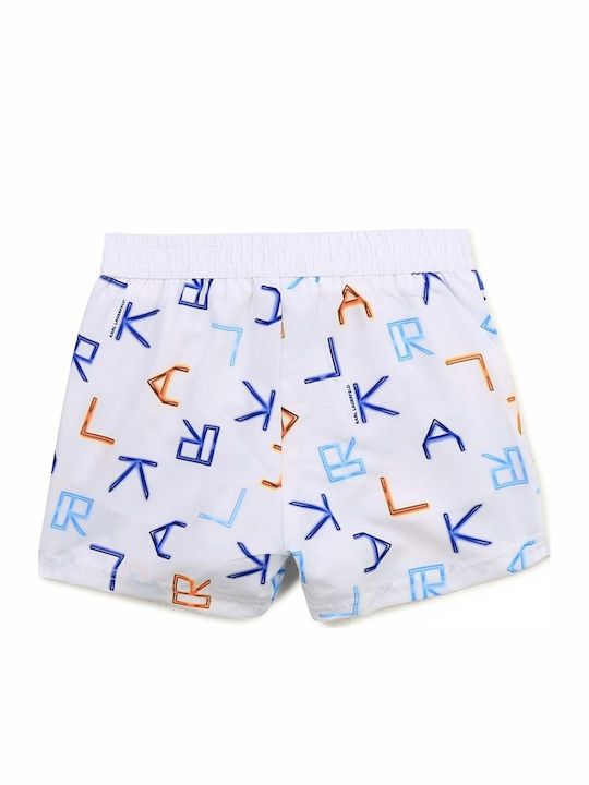 Karl Lagerfeld Costum de baie pentru copii pantaloni scurți de înot alb